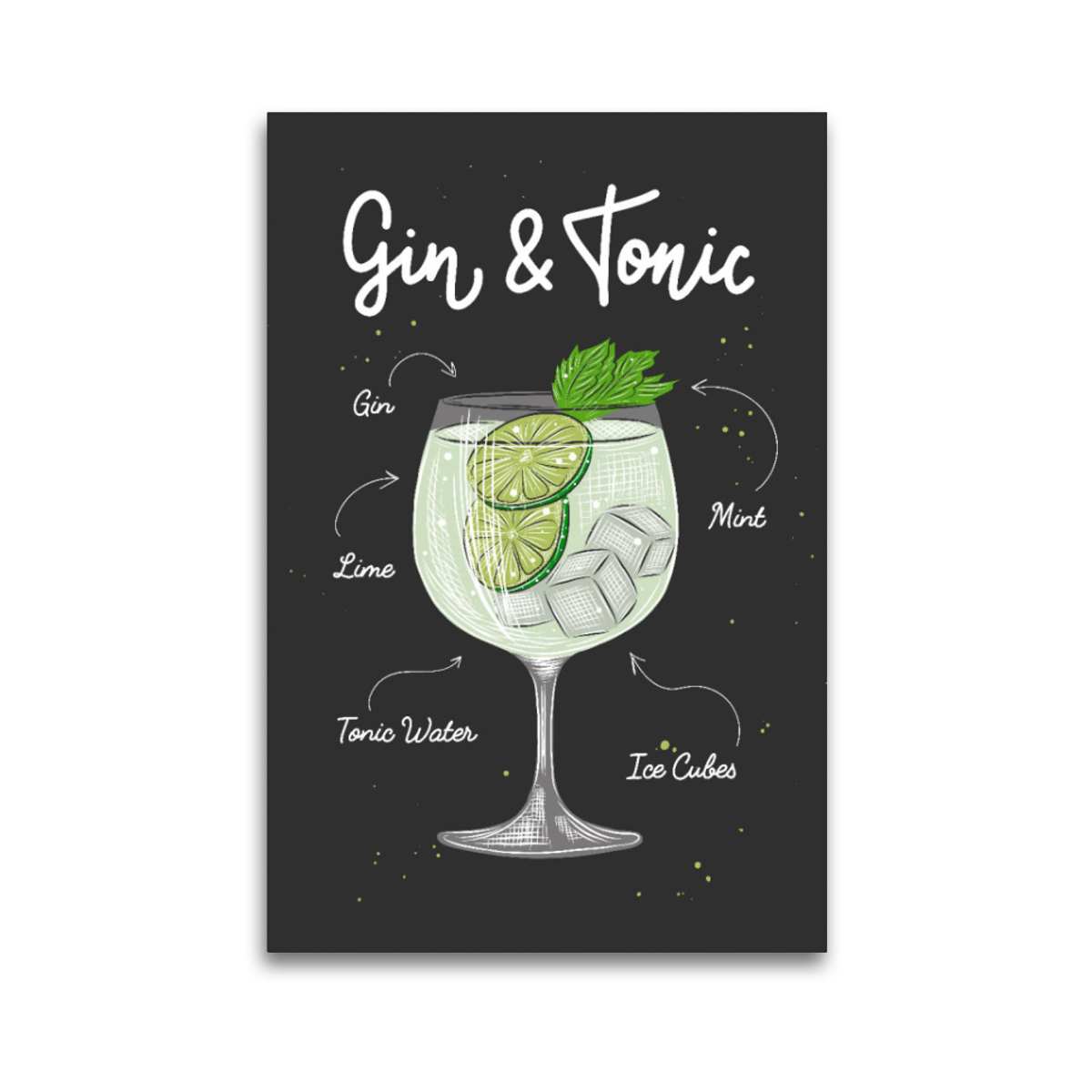 Leinwand Gin Tonic Cocktail