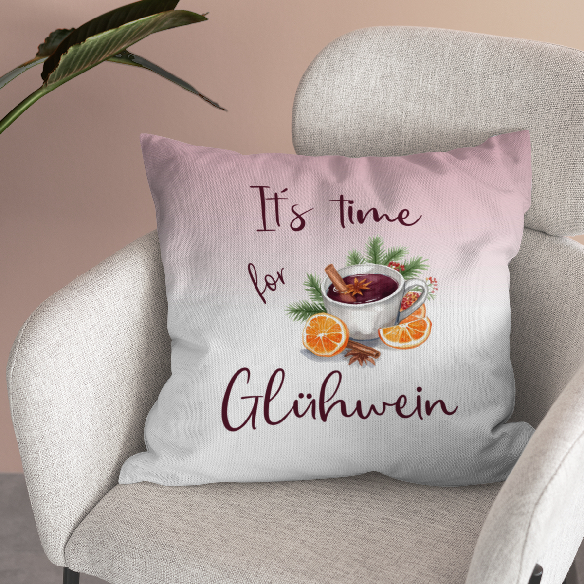 Samtkissenbezug Its time for Glühwein