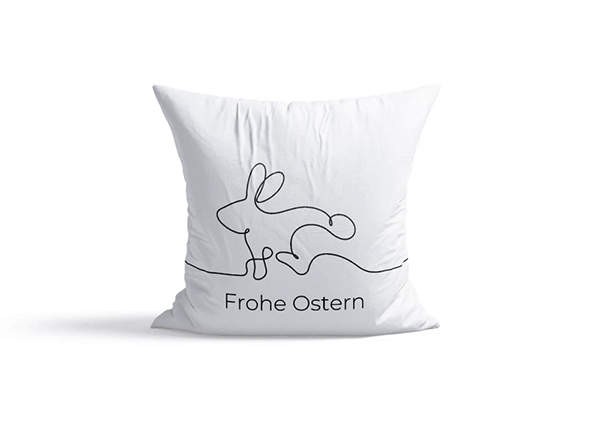 Kissenbezug Hase mit Aufdruck Frohe Ostern