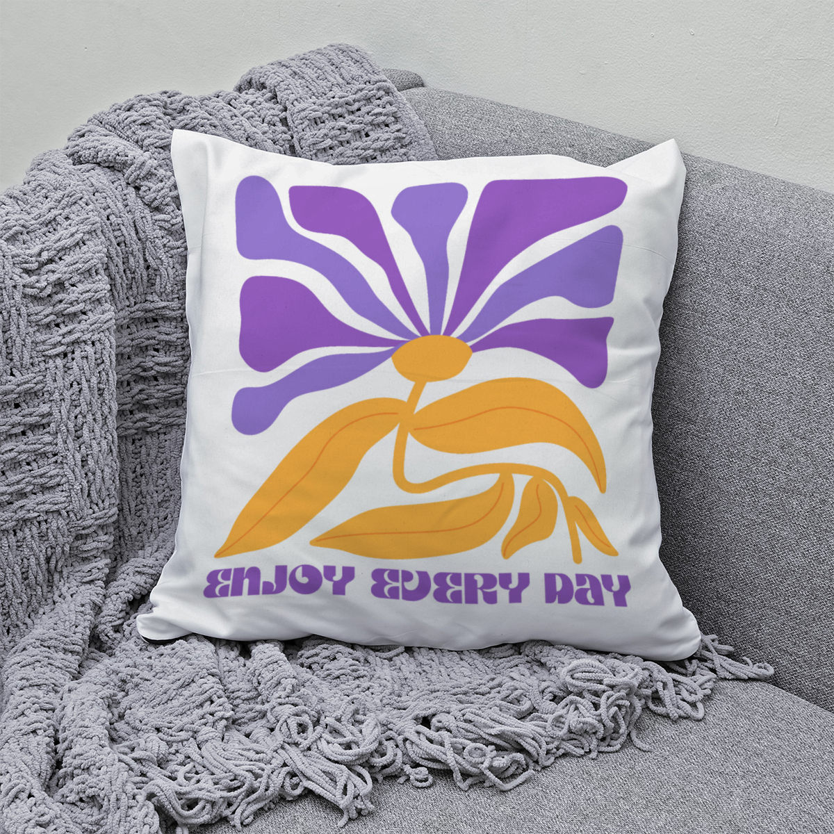 Samtkissenbezug Flower Abstrakt Enjoy ervery day