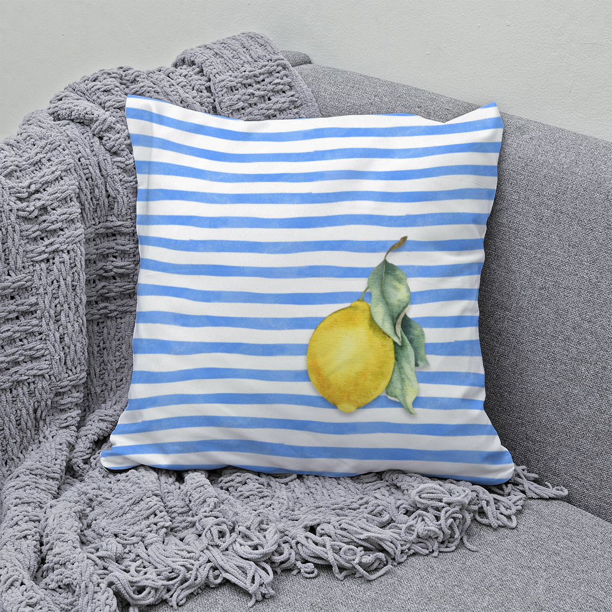 Samtkissenbezug Citrus Stripes