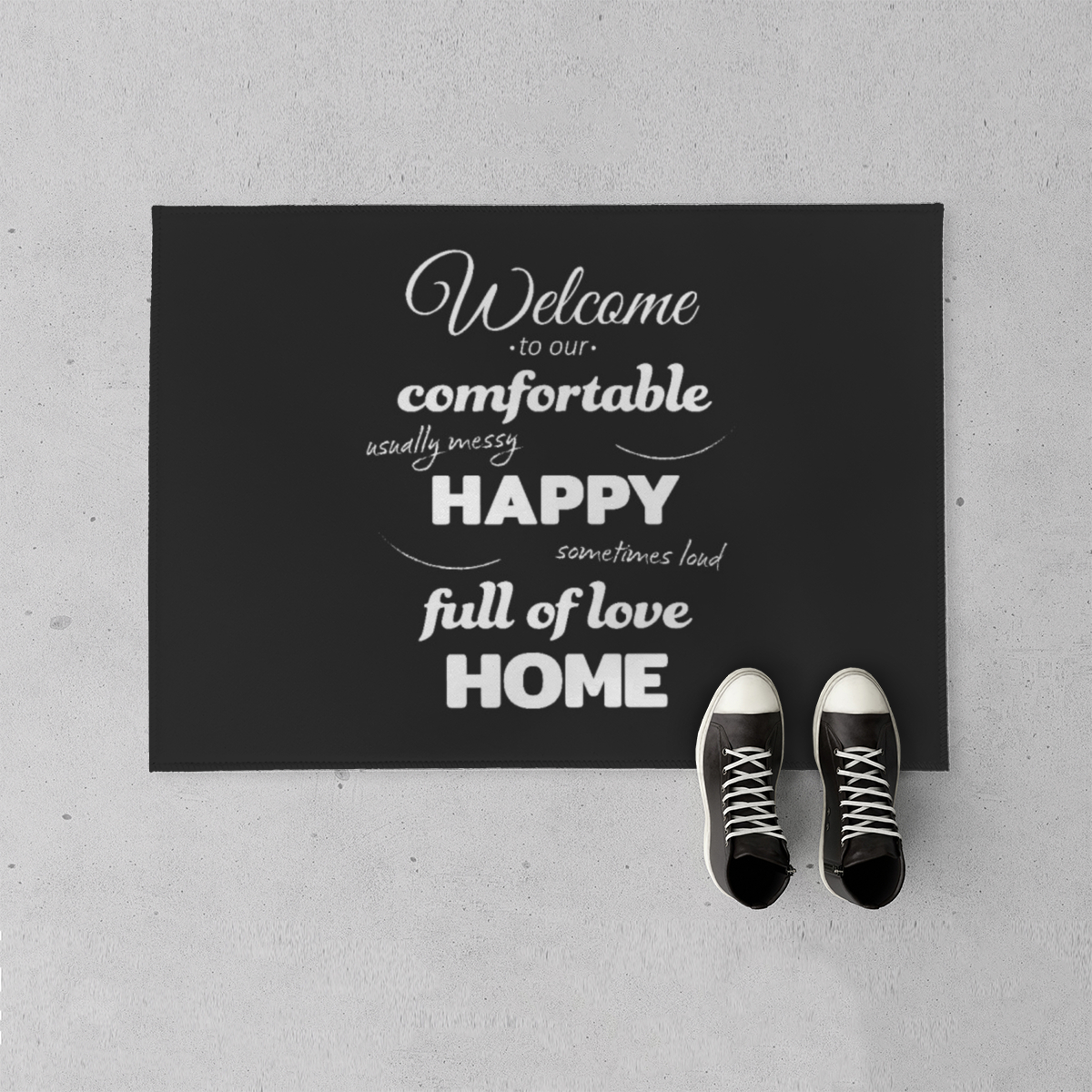 Fußmatte Welcome to our happy home