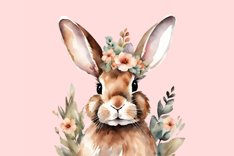 Kissenbezug Hase mit Blümchen