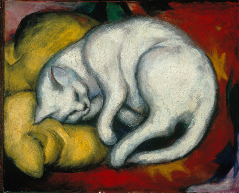 Kuscheldecke Franz Marc Die weiße Katze