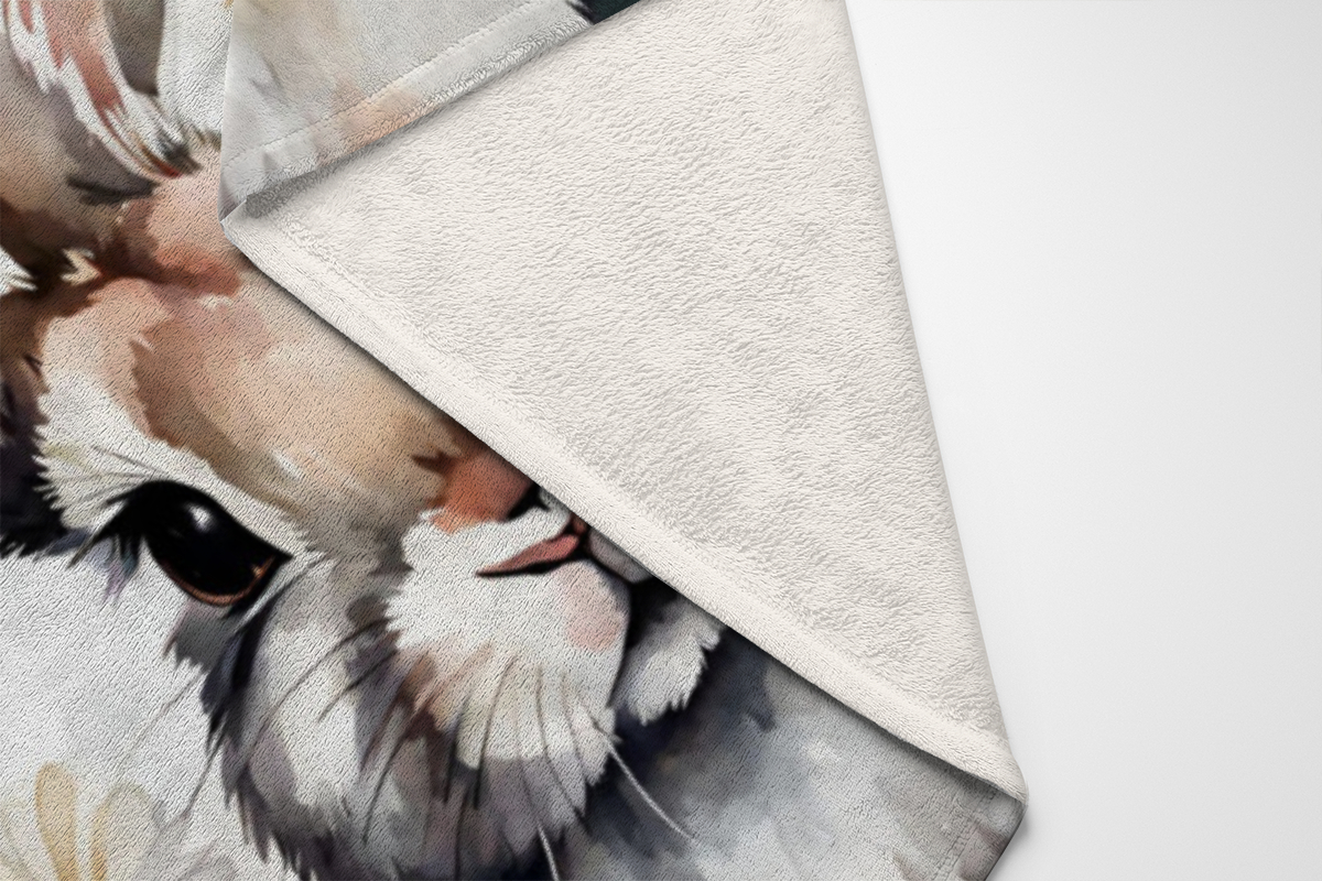 Wohndecke Häschen mit Gänseblümchen