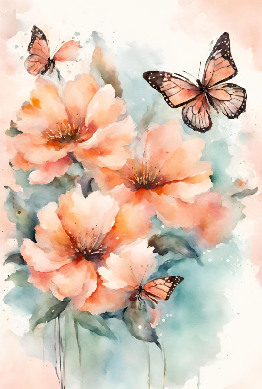 Bettwäsche-Set Butterflies and Flowers Baumwolle
