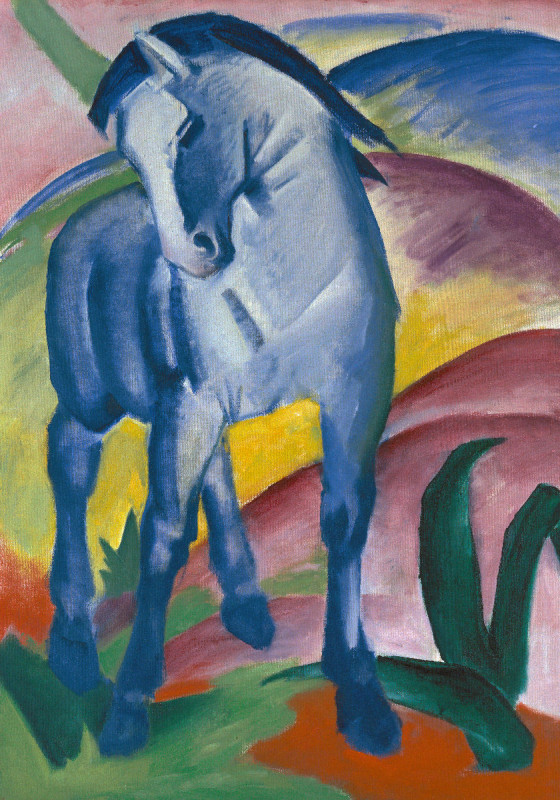 Duschvorhang Marc - Blaues Pferd