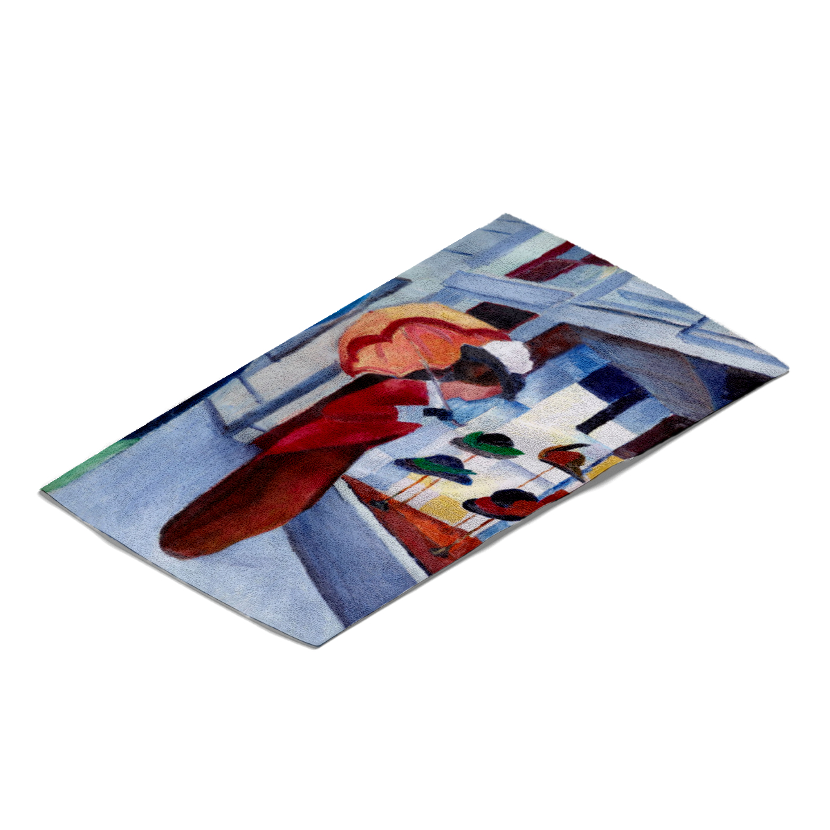 Handtuch Modes: Frau mit Sonnenschirm vor Hutladen - August Macke