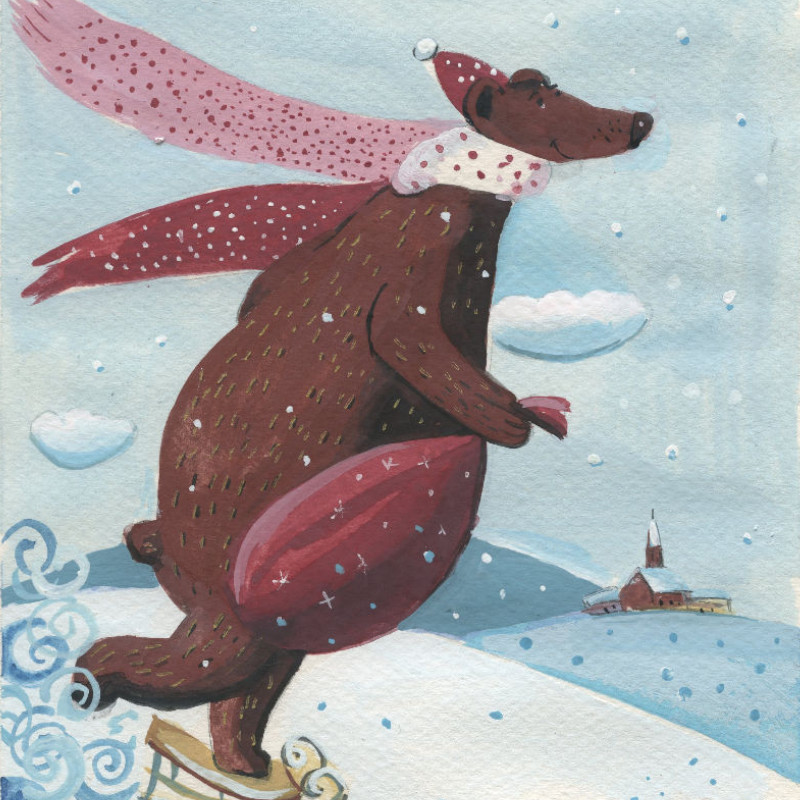 Samtkissenbezug Unterwegs vor Weihnachten Tiukkel