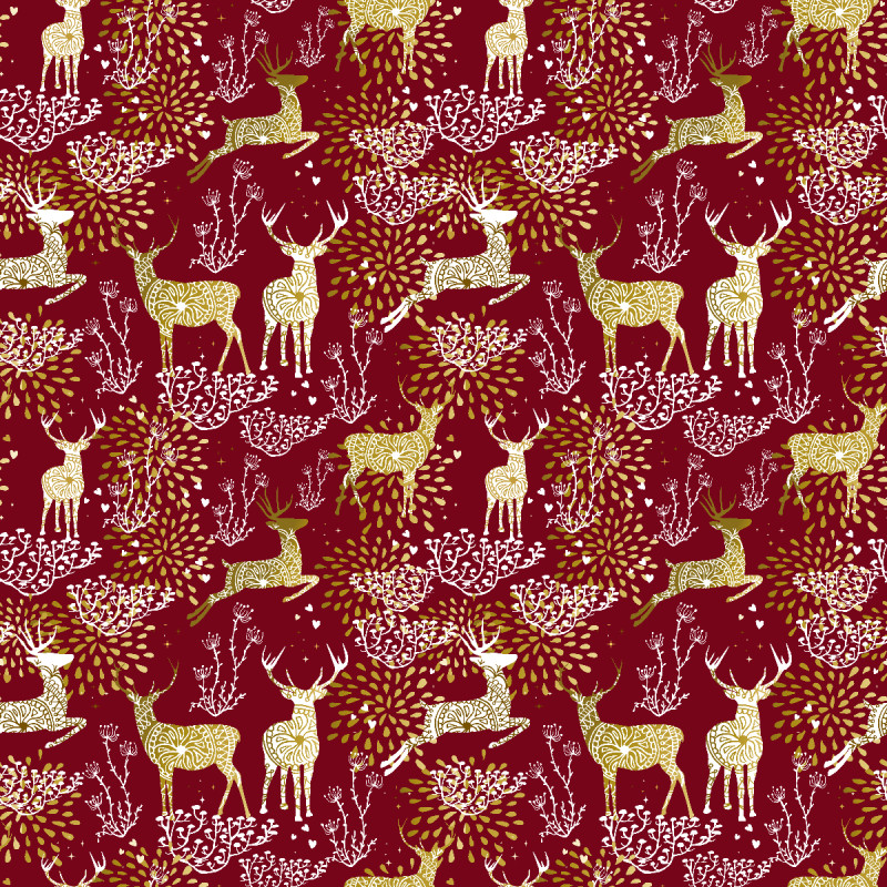 All-Over-Kissenbezug Reindeer Samt