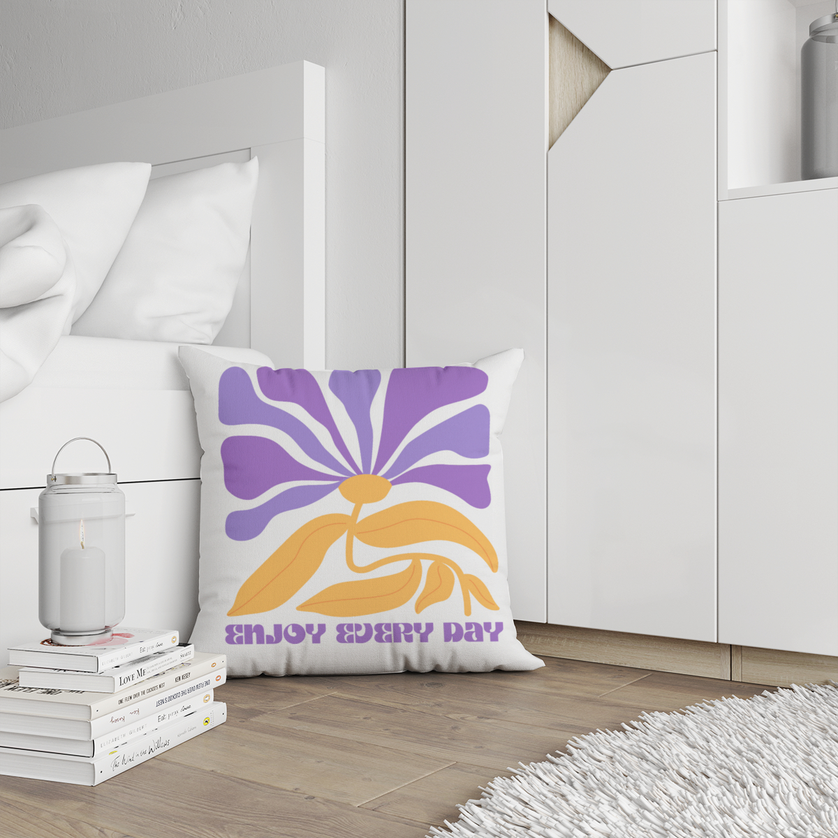 Samtkissenbezug Flower Abstrakt Enjoy ervery day