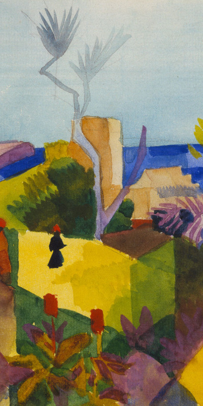Duschtuch Landschaft am Meer - August Macke