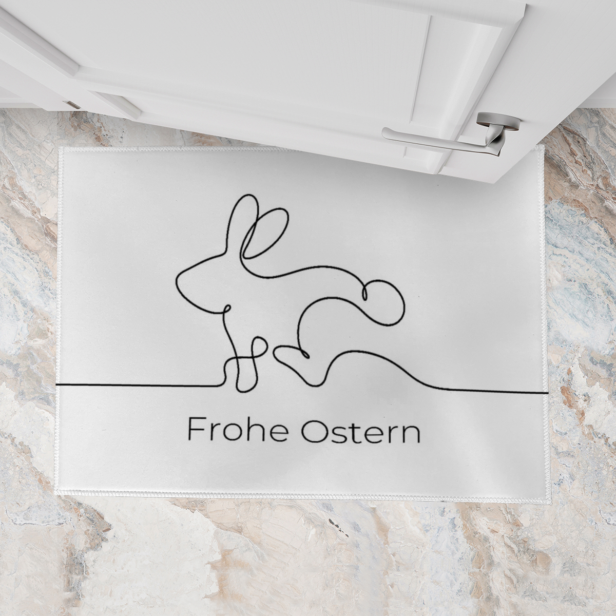 Fußmatte Hase mit Aufdruck Frohe Ostern