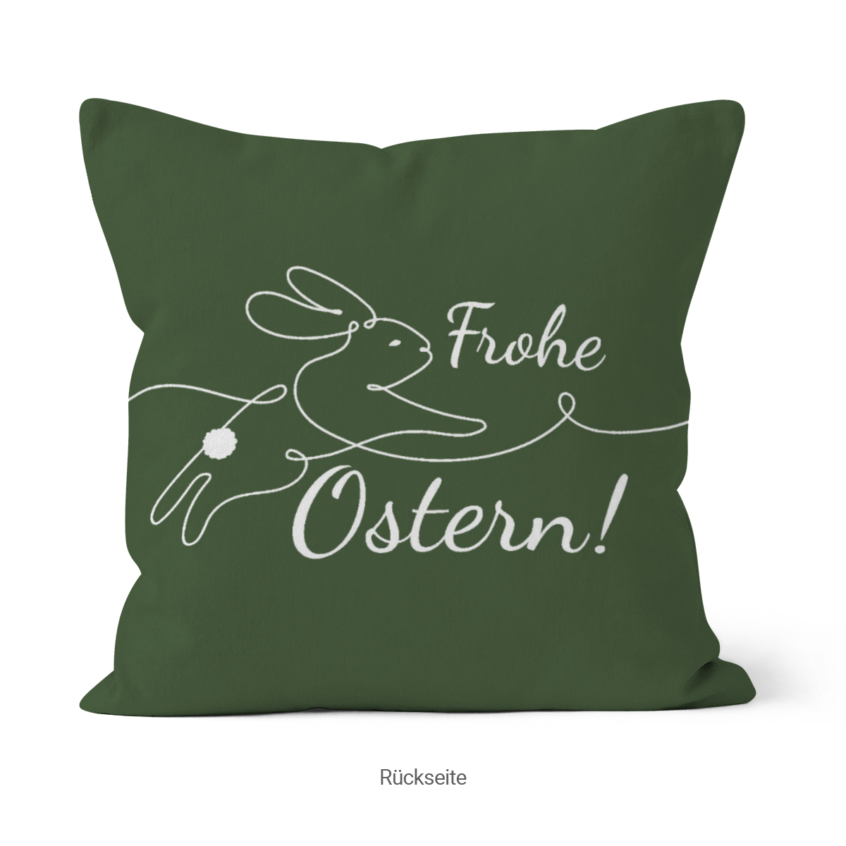 Samtkissenbezug Frohe Ostern Hase Lineart