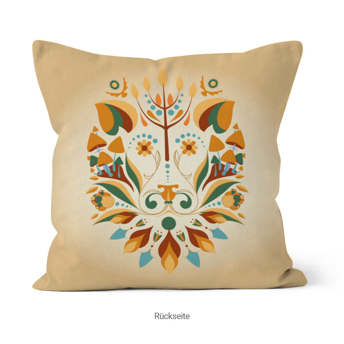 Samtkissen Zodiac Art – Löwe floral