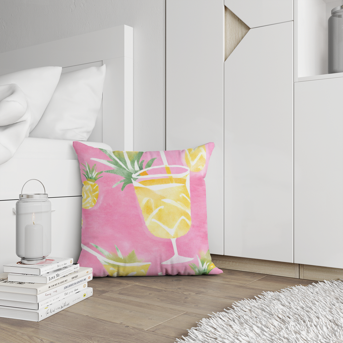 Samtkissenbezug All-Over Tropical Cocktail