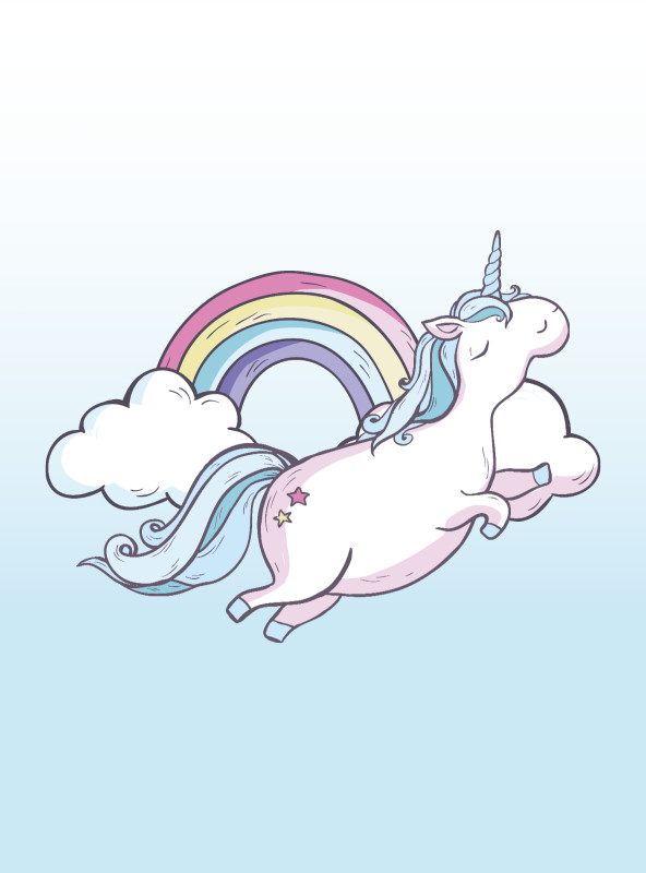 Kinderbettwäsche Einhornwolken Mikrofaser