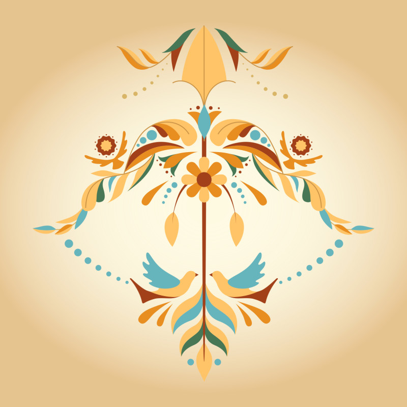 Samtkissen Zodiac Art – Schütze floral