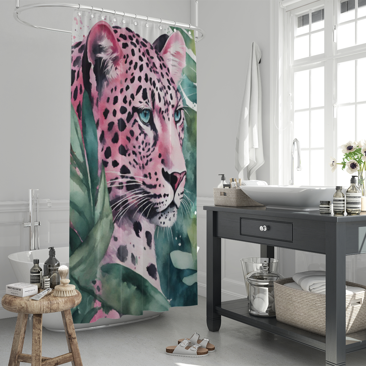 Duschvorhang Pink Leopard