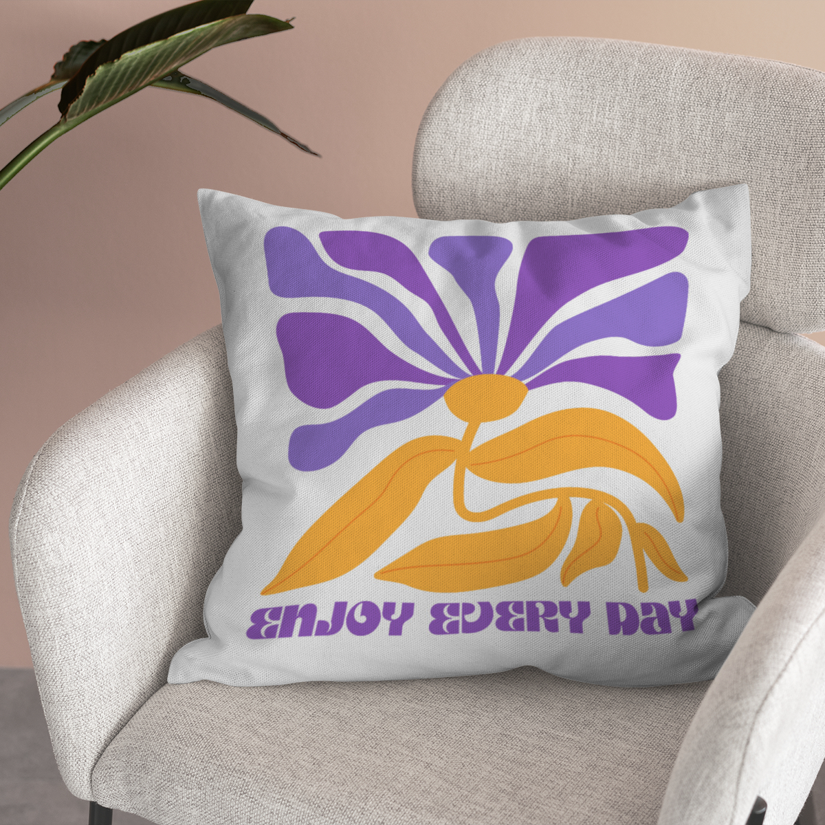 Samtkissenbezug Flower Abstrakt Enjoy ervery day