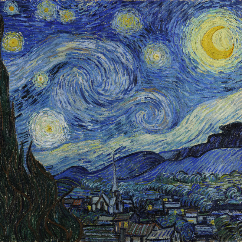 Samtkissenbezug Sternennacht Van Gogh