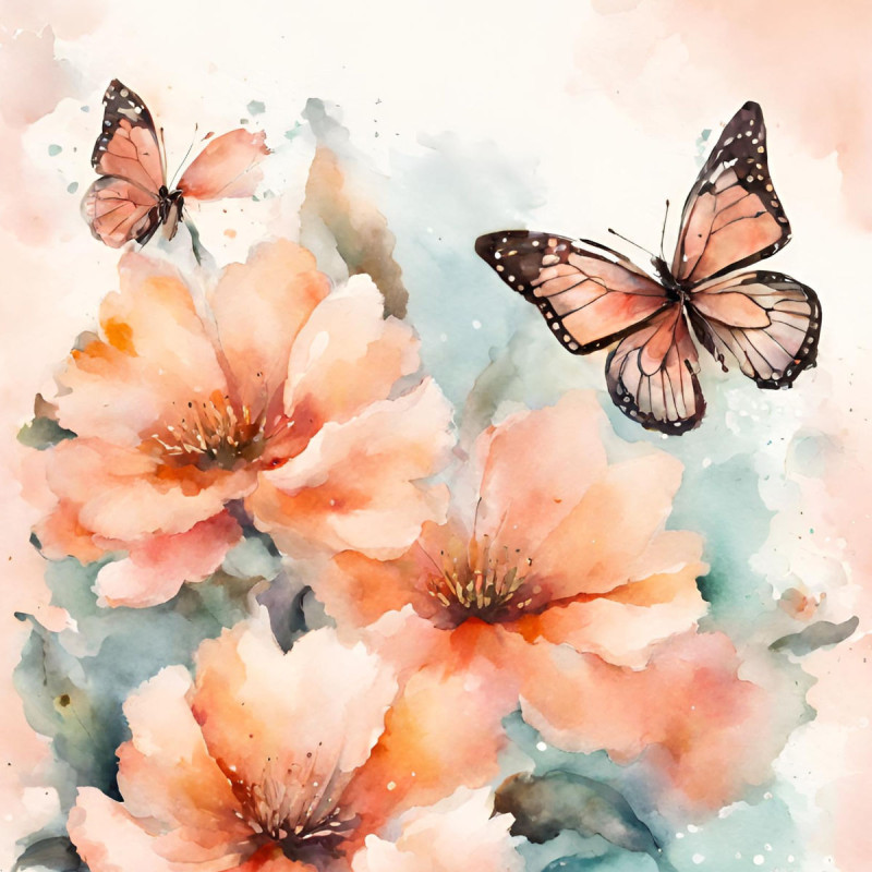 Bettwäsche-Set Butterflies and Flowers Baumwolle