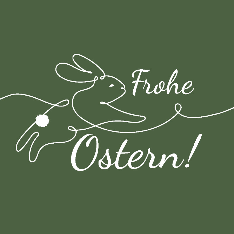 Samtkissenbezug Frohe Ostern Hase Lineart