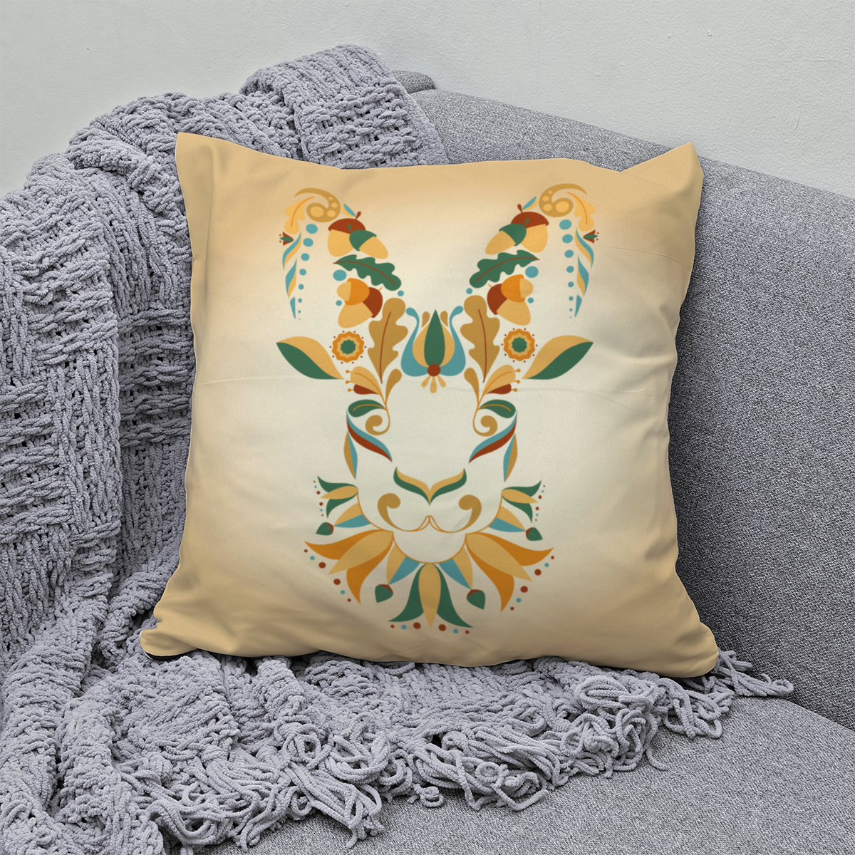 Samtkissen Zodiac Art – Fische floral