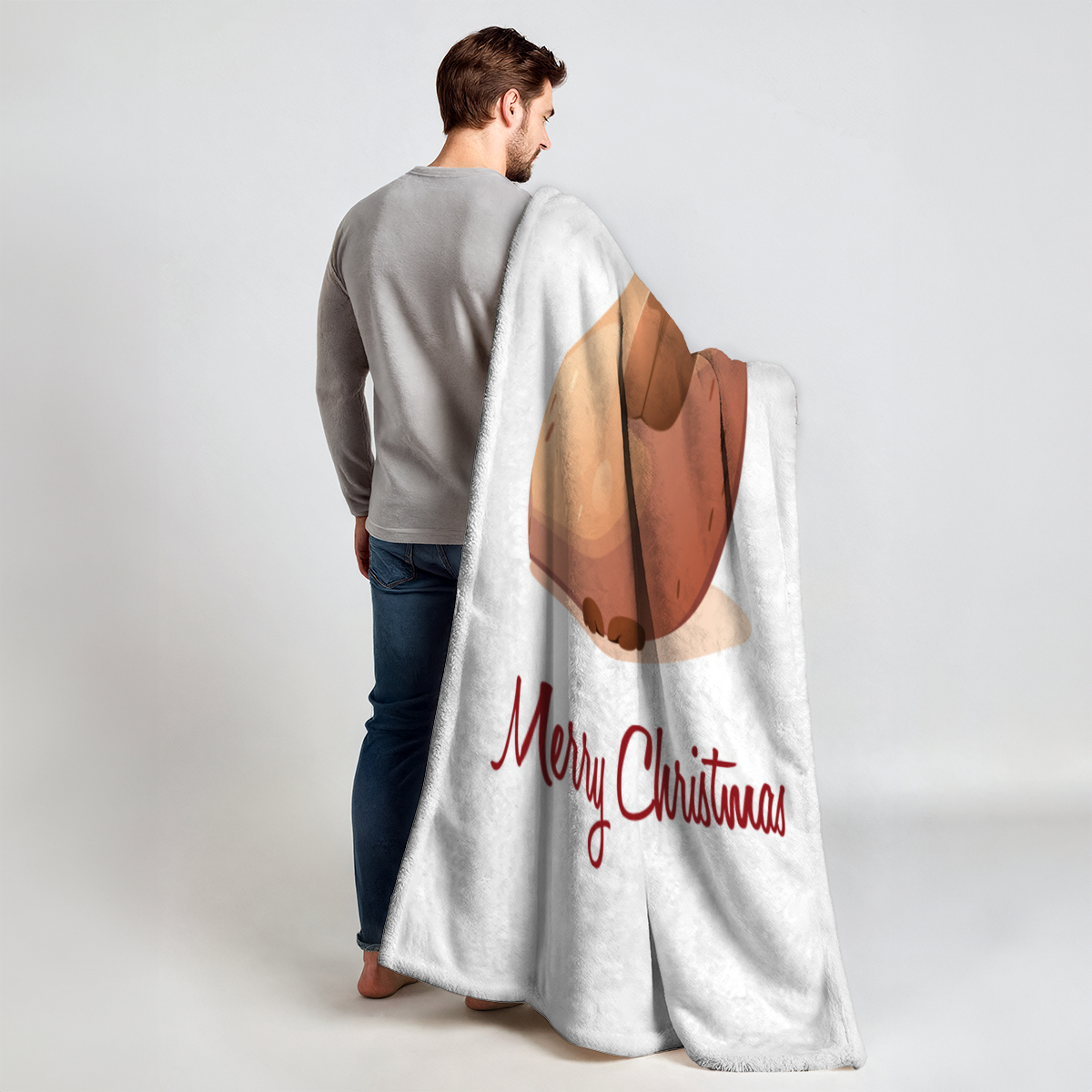Wohndecke Weihnachtscapy mit Mütze