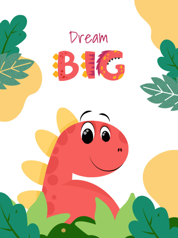 Babydecke Dream big mit niedlichem Dino
