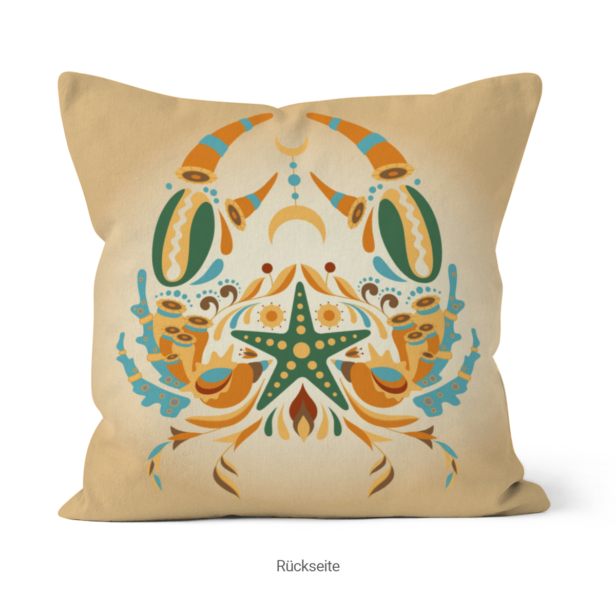 Samtkissen Zodiac Art – Krebs floral