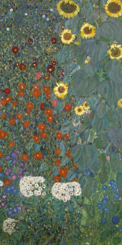 Dsuchtuch Bauerngarten mit Sonnenblumen - Gustav Klimt