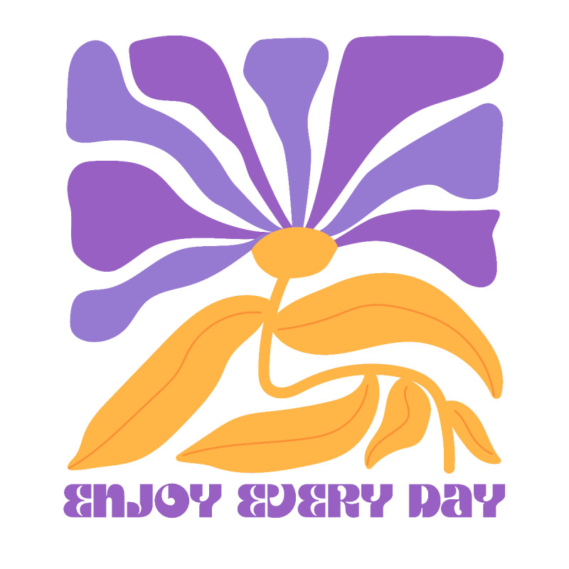 Samtkissenbezug Flower Abstrakt Enjoy ervery day