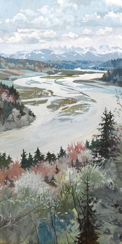 Handtuch Landschaft im Isartal - Alfred Haushofer