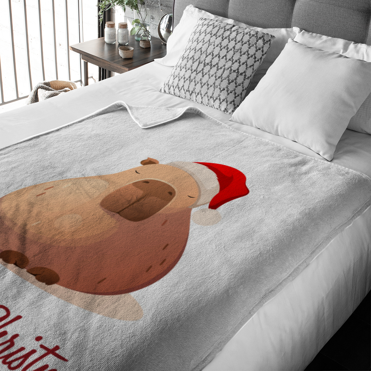 Wohndecke Weihnachtscapy mit Mütze