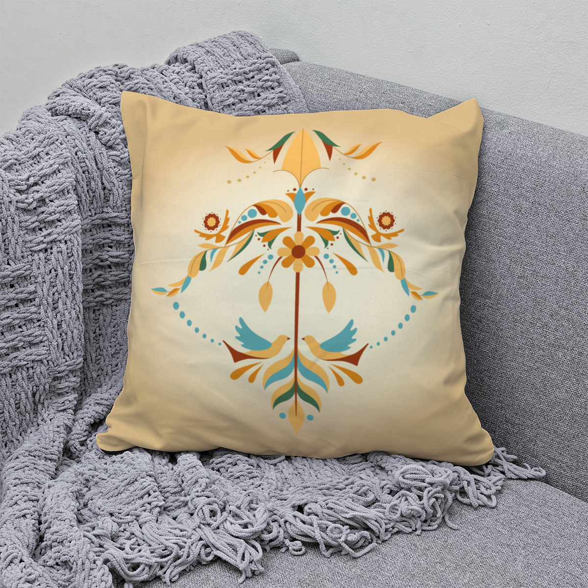 Samtkissen Zodiac Art – Schütze floral