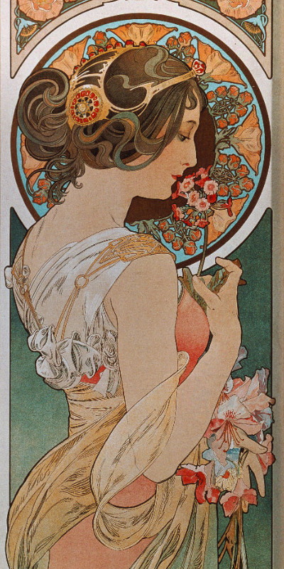 Badetuch Schlüsselblume - Alfons Mucha
