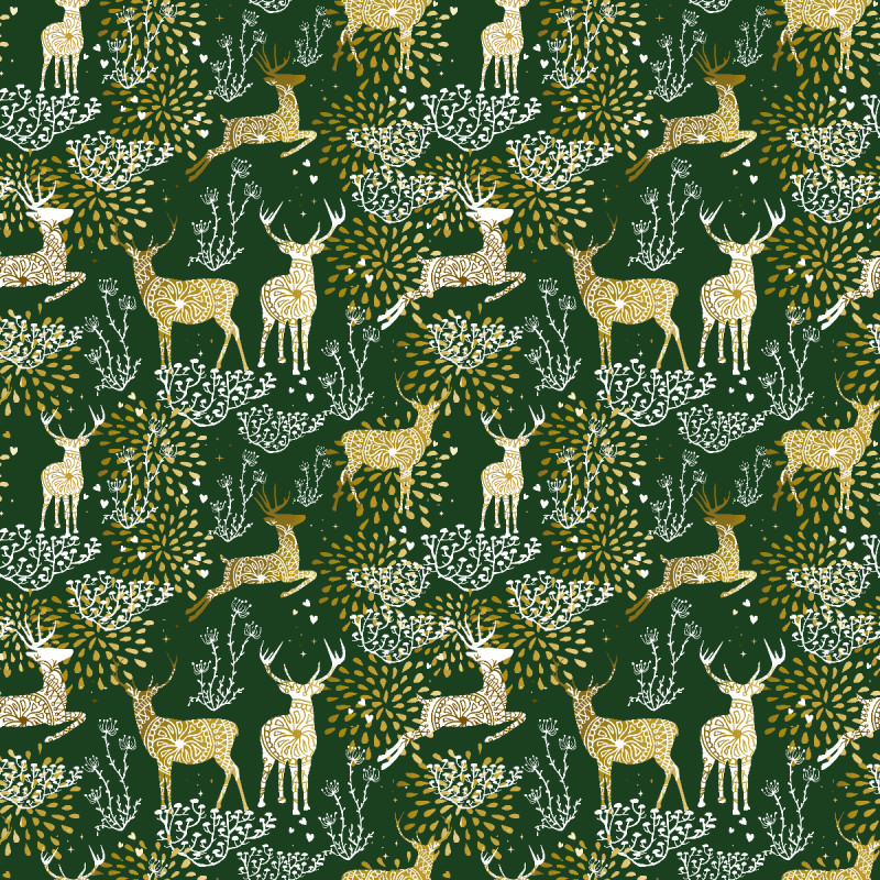 All-Over-Kissenbezug Reindeer Samt