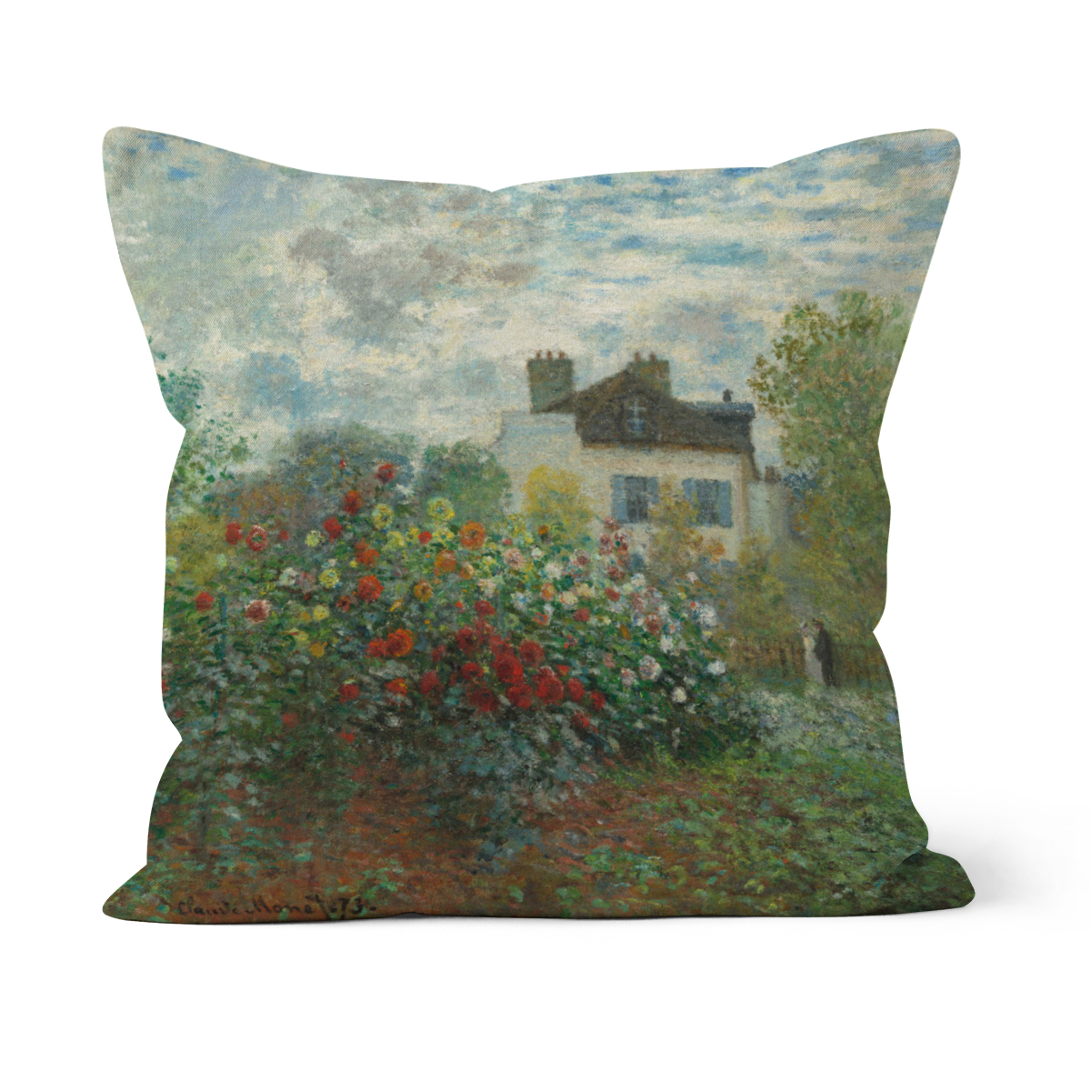 Samtkissenbezug Garten des Künstlers Monet