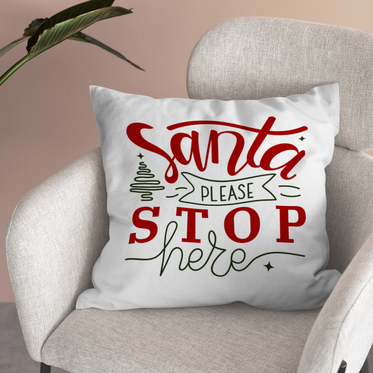 Samtkissenbezug Santa Stop