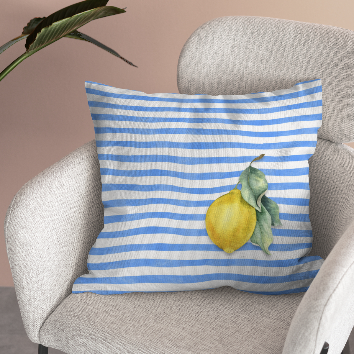 Samtkissenbezug Citrus Stripes