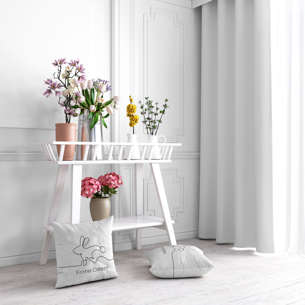 Kissenbezug Hase mit Aufdruck Frohe Ostern