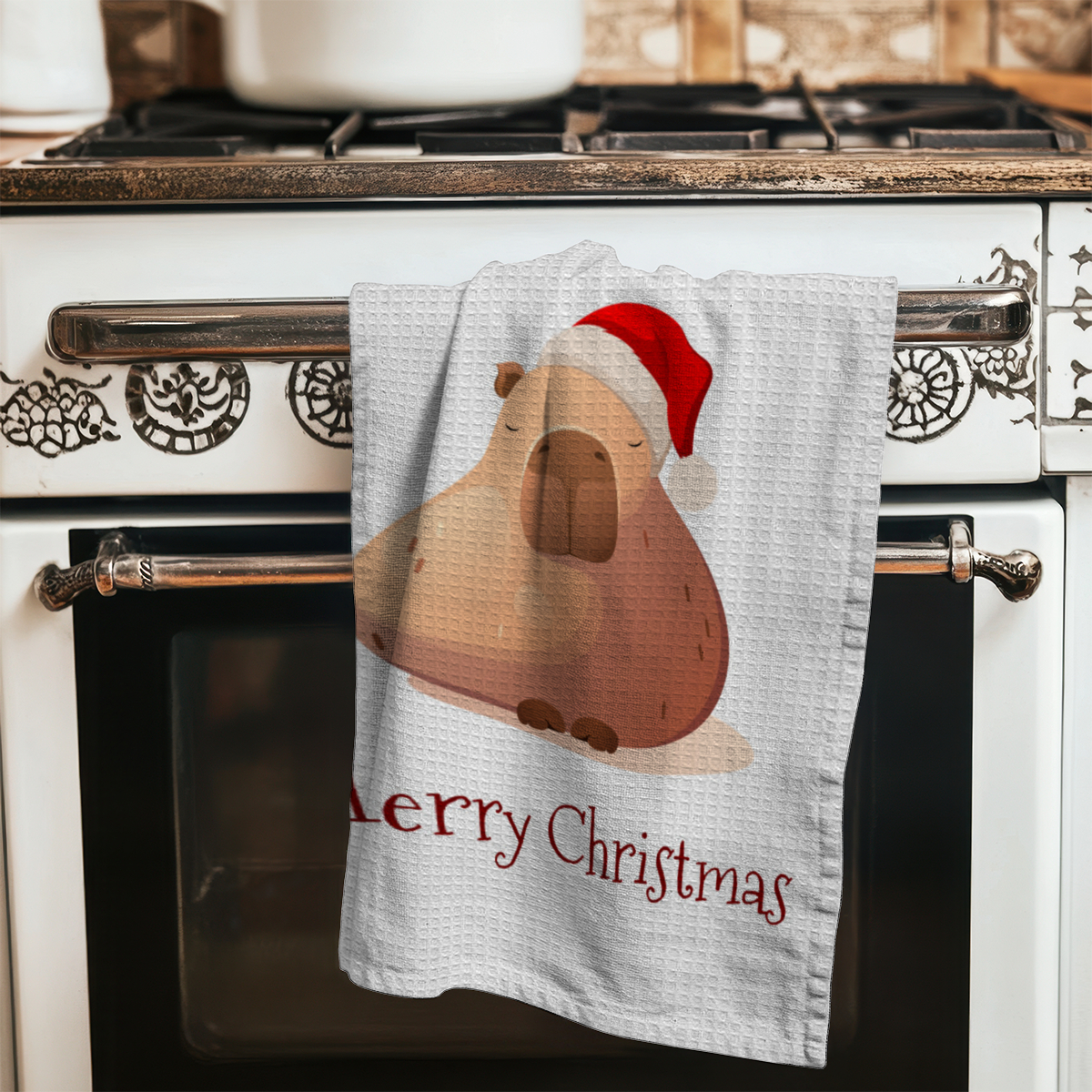 Geschirrtuch Weihnachtscapy mit Mütze