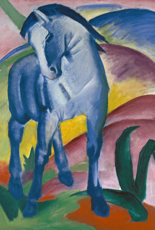 Motivbettwäsche Marc - Blaues Pferd Baumwolle