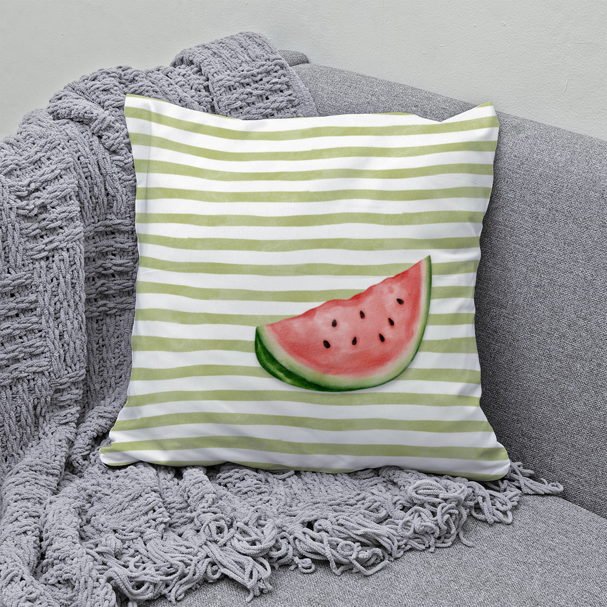 Samtkissenbezug Melon Stripes