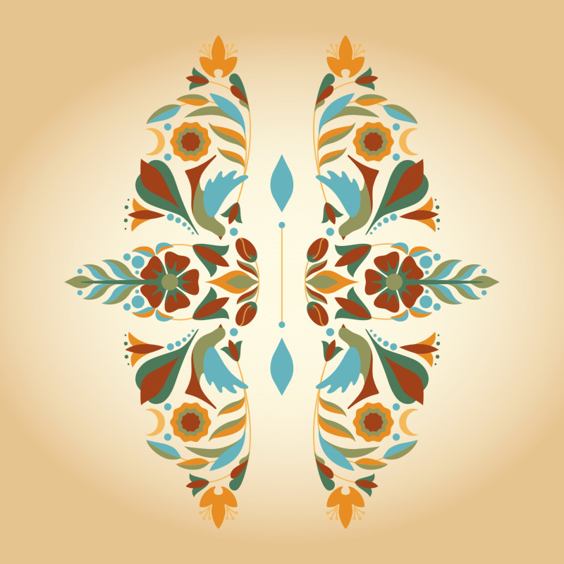 Samtkissen Zodiac Art – Zwillinge floral