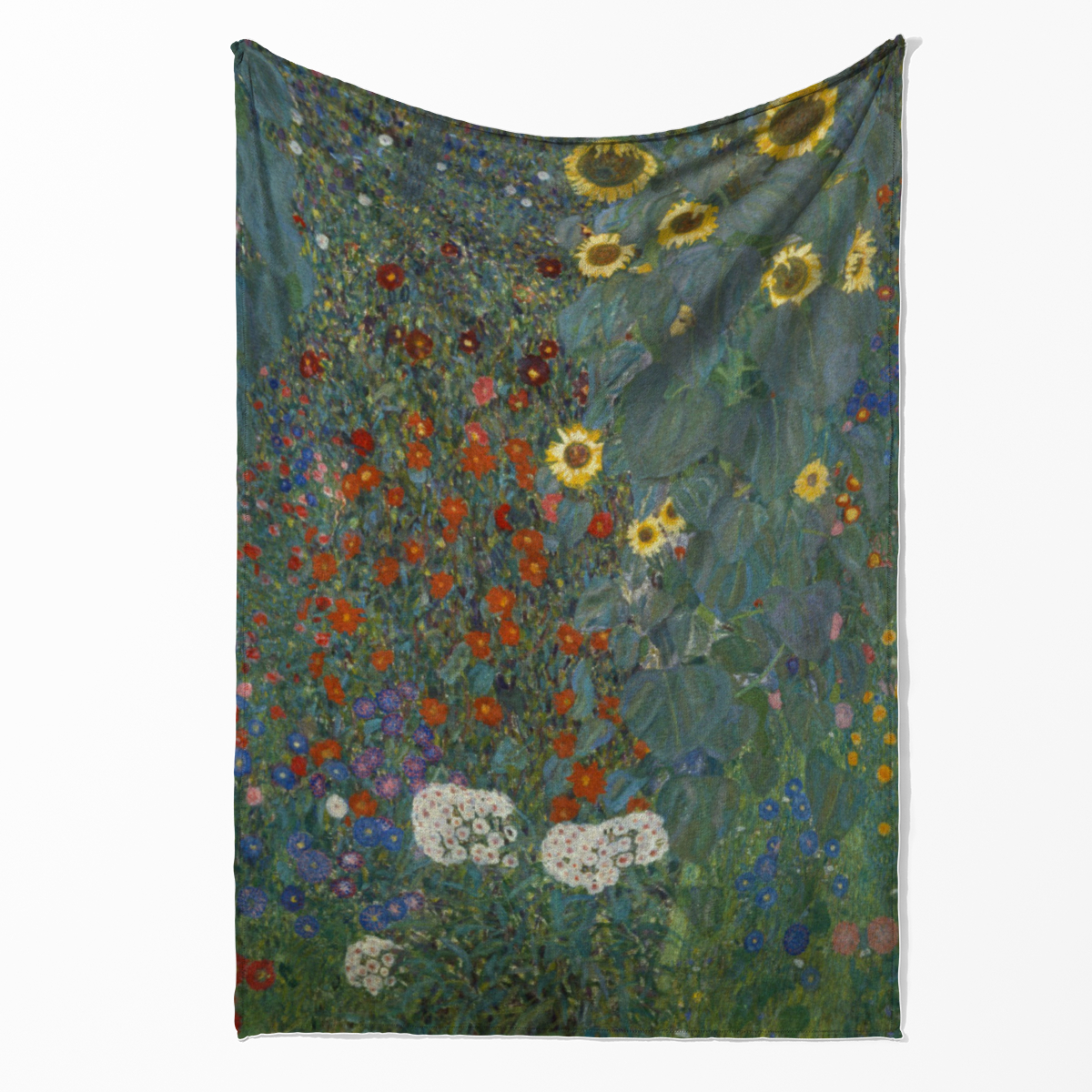 Kuscheldecke Bauerngarten mit Sonnenblumen Klimt