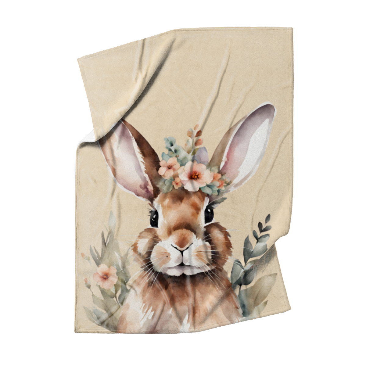Wohndecke Hase mit Blümchen