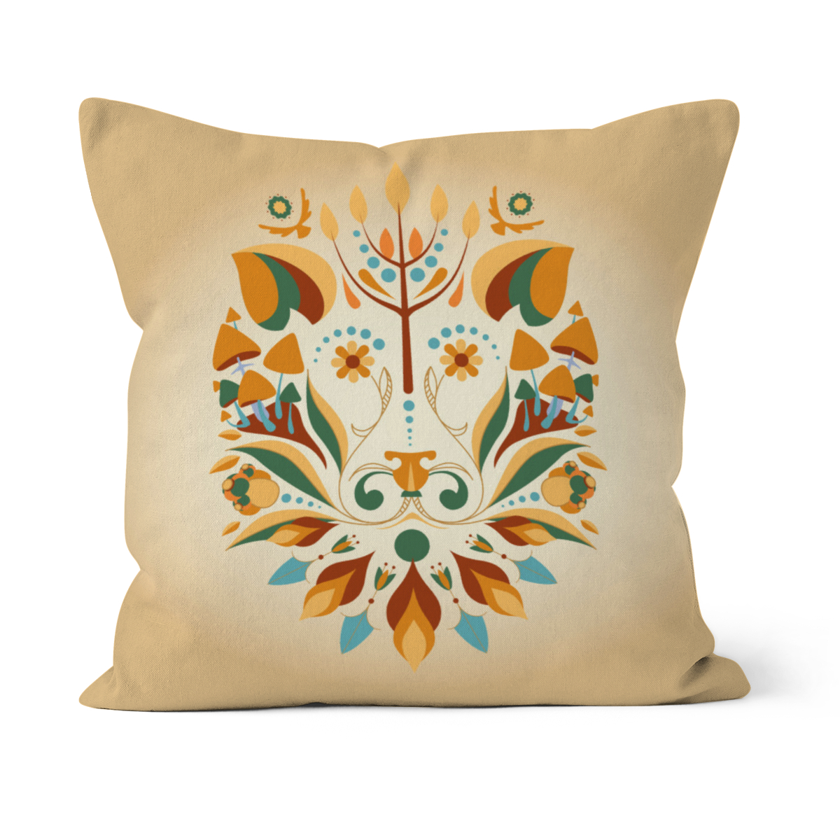 Samtkissen Zodiac Art – Löwe floral