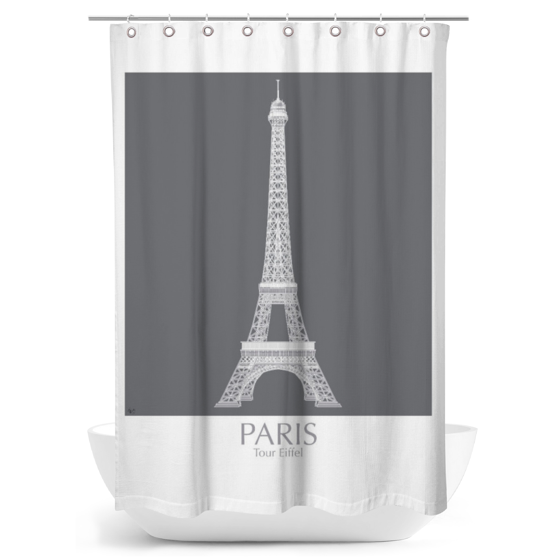 Duschvorhang Eiffelturm Monochrome